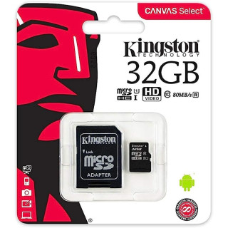 CARTAO MEMORIA MICRO SD 32GB CL10 100R C/ADAPTADOR  KINGSTON