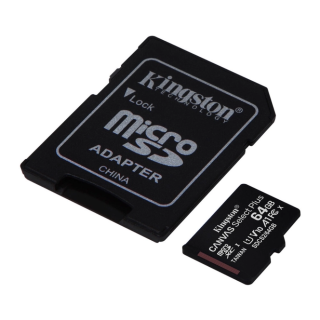 CARTAO MEMORIA MICRO SD 64GB CL10 100R C/ADAPTADOR  KINGSTON