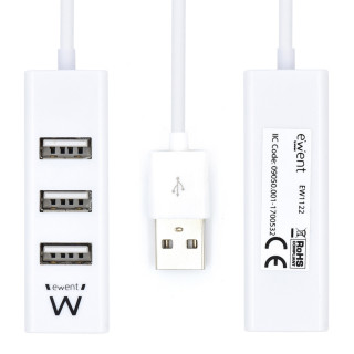 HUB MINI EWENT USB 2.0 4 PORTAS BRANCO