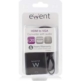 CONVERSOR EWENT HDMI TO VGA C/ AUDIO 0,15M