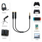 ADAPTADOR AUDIO EWENT 1X3.5MM M PARA 2X3.5MM F ADAPTADOR AUDIO EWENT 1X3.5MM M PARA 2X3.5MM F