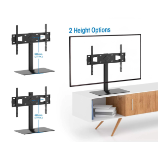 SUPORTE TV MANHT. 32" A 65" MAX 45KG AJUST BASE VIDRO