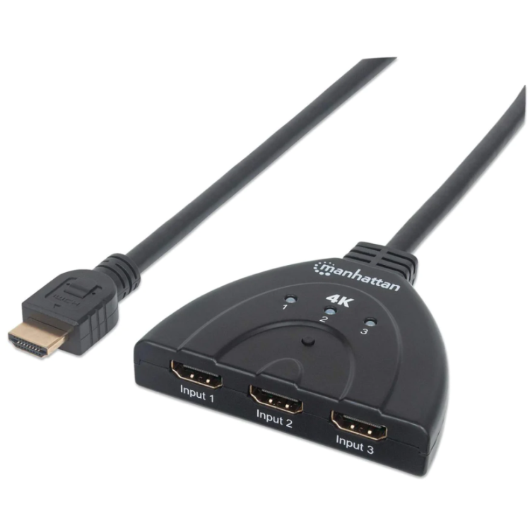 HUB SPLITTER 1XHDMI INP (F) TO 3xHDMI Out (F) 4K@60Hz MANHATTAN