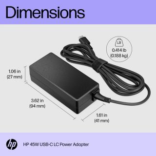 TRANSFORMADOR HP 45W USB-C LC POWER