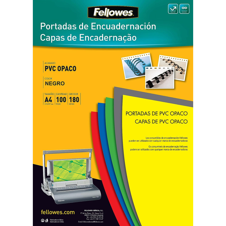 CAPAS ENCAD. A4 OPACO PRETO 100F FELLO