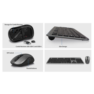 TECLADO+RATO EWENT WIRELESS RECEIVER TYPE C+A