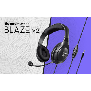 AUSCULTADOR CREATIVE SOUND SB BLAZE V2 C/MIC PRETO