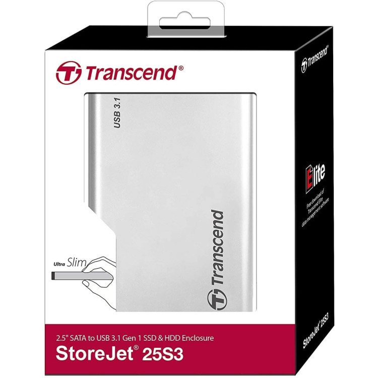 CAIXA EXTE.HDD 2.5" TRANSC. SILVER