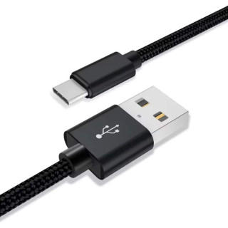 CABO XIAOMI MI USB A TO USB-C BRAIDED BLACK 1M