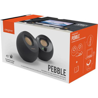 COLUNAS CREATIVE 2.0 PEBBLE V2 USBC PRETO