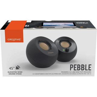 COLUNAS CREATIVE 2.0 PEBBLE V2 USBC PRETO