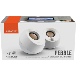 COLUNAS CREATIVE 2.0 PEBBLE USB BRANCO