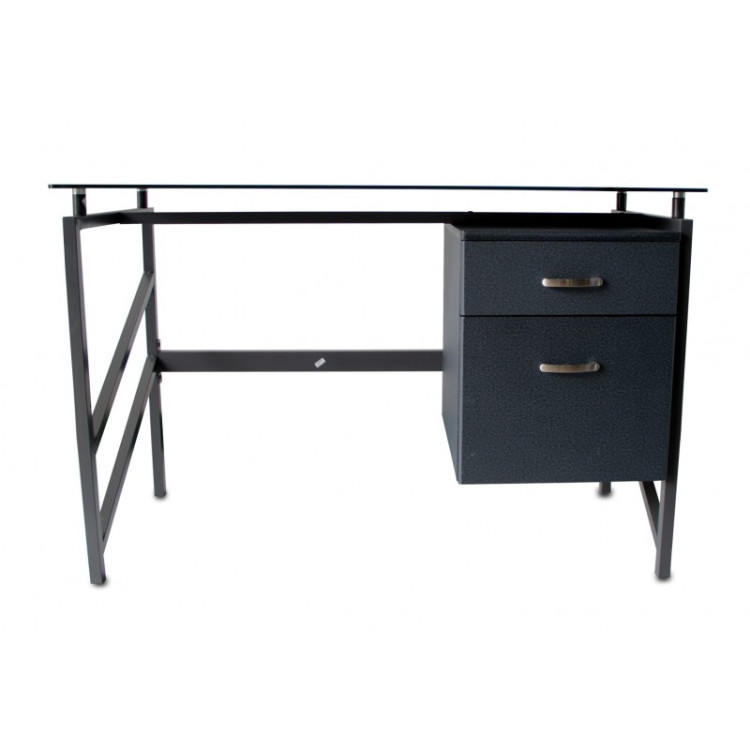 SECRETARIA PC METAL CINZENTO 117X57X76