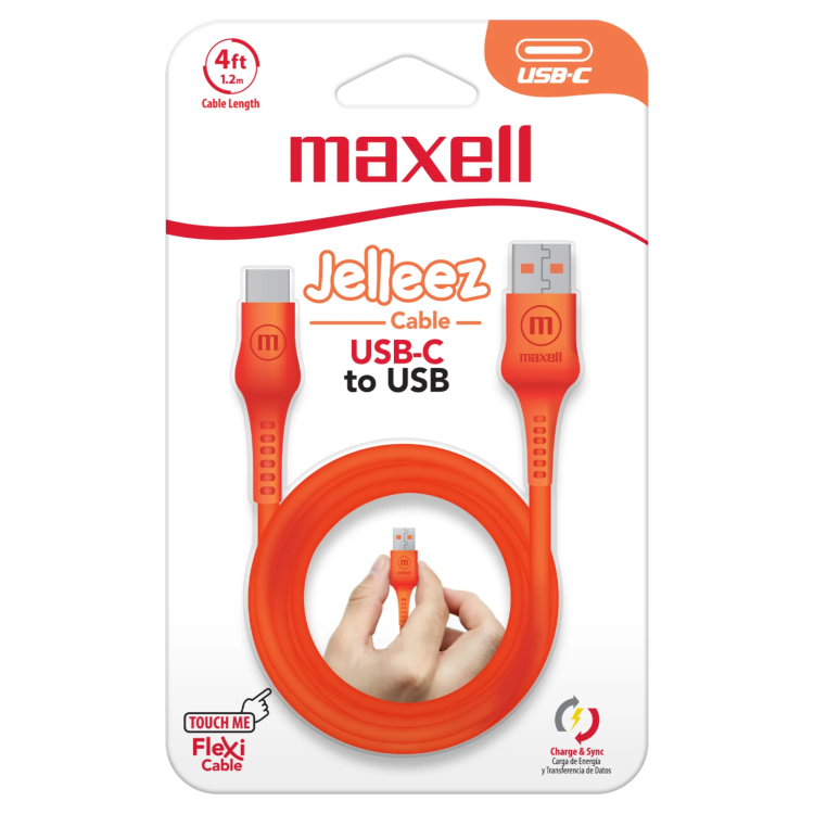 CABO MAXELL USB PARA USB-C JELLEEZ ORANGE