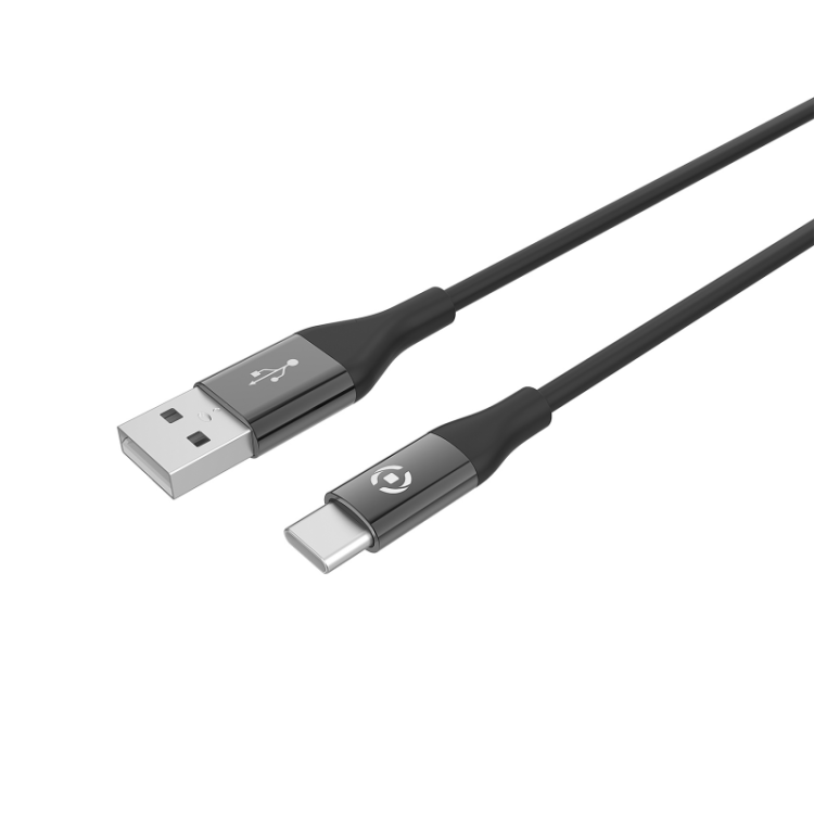 CABO CELLY USB A USB-C SILICONE 1M BLACK