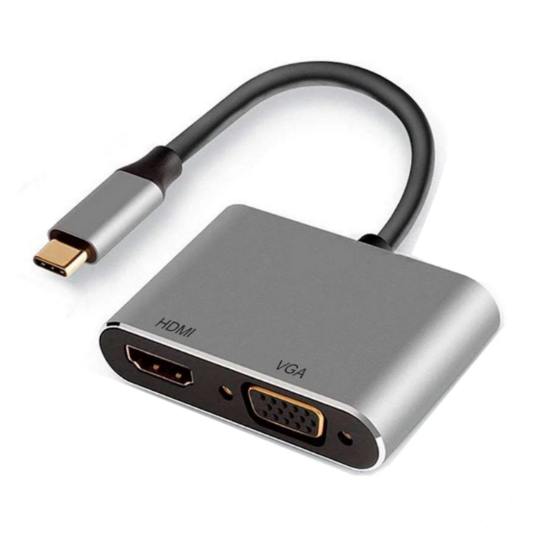 ADAPTADOR EWENT USB-C TO HDMI + VGA DUAL DISPLAY