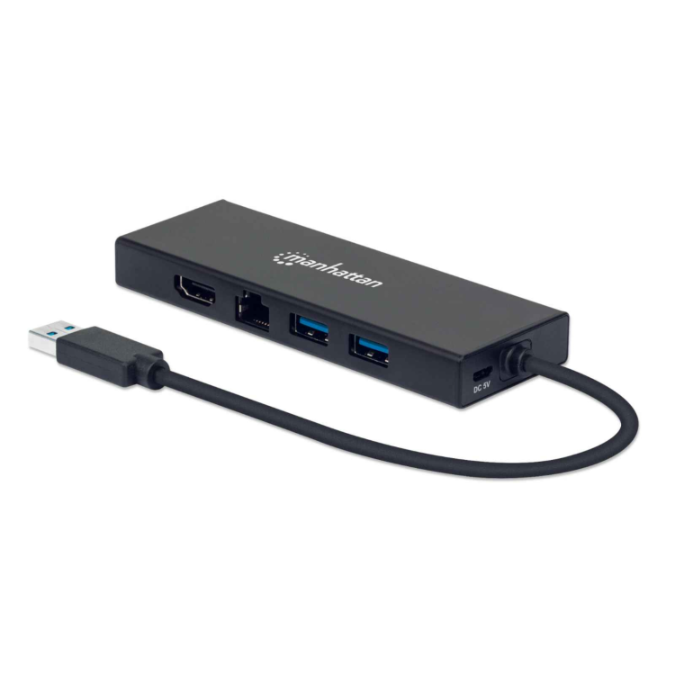 ADAPTADOR USB-A (M) TO HDMI (F), VGA (F) RJ45 ... MANHATTAN