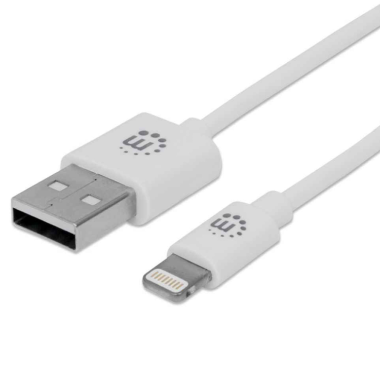 CABO ILYNK USB-A 1MT (M) TO LIGHTNING (M) BRANCO MANHATTAN