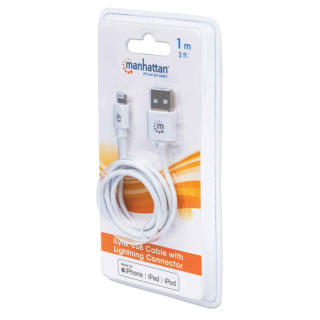 CABO ILYNK USB-A 1MT (M) TO LIGHTNING (M) BRANCO MANHATTAN