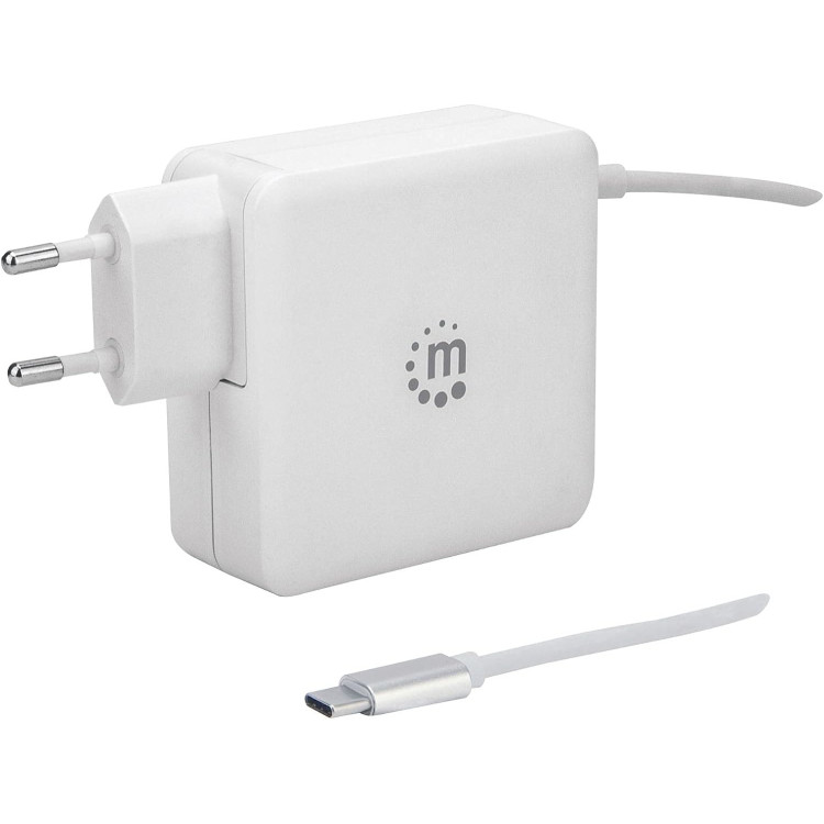 CARREGADOR USB-C (60W) USB-A (5 V/2.4 A) MANHT BRANCA