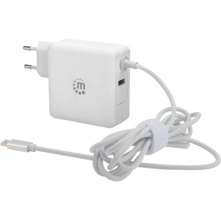 CARREGADOR USB-C (60W) USB-A (5 V/2.4 A) MANHT BRANCA