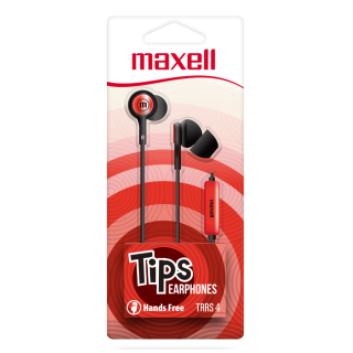 IN-EAR MAXELL EB STEREO W/MIC RED