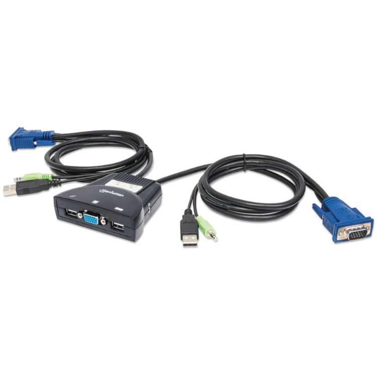 KVM 2 PT USB MANHATTAN C/CABOS +AUDIO