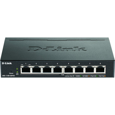 SWITCH 8 DLINK SMART 10/100/1000 POE 64W POWER BUDGET