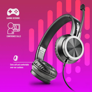 AUSCULTADOR NGS C/MICROFONE 3,5MM + ADAPTADOR JACK DUPLO