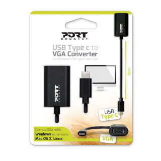 ADAPTADOR CONVERSOR PORT DESIGN TYPE C TO VGA