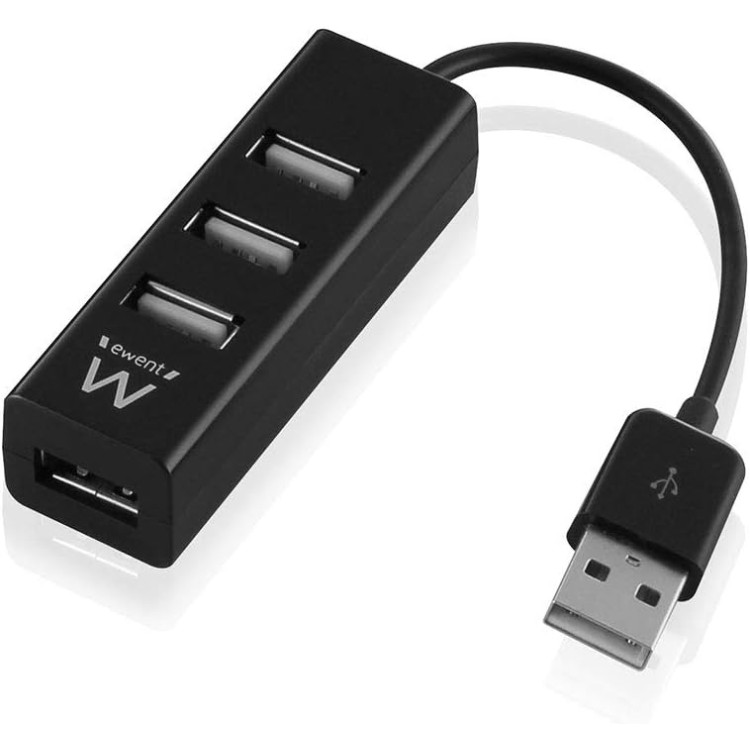 HUB MINI EWENT USB 2.0 4 PORTAS PRETO