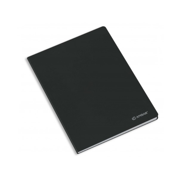 CADERNO AGRAF A4 60G/80F LISO MARGEM VRM CAPA PRETA