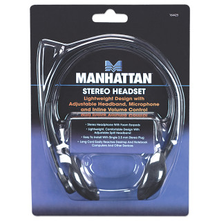 AUSCULTADOR MANHATTAN STEREO C/MIC ESPONJA PRETO