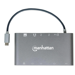 DOCK. USB-C (7-in-1) HDMI,VGA,3xUSB-A,USB-C,RJ45... MANHATTAN