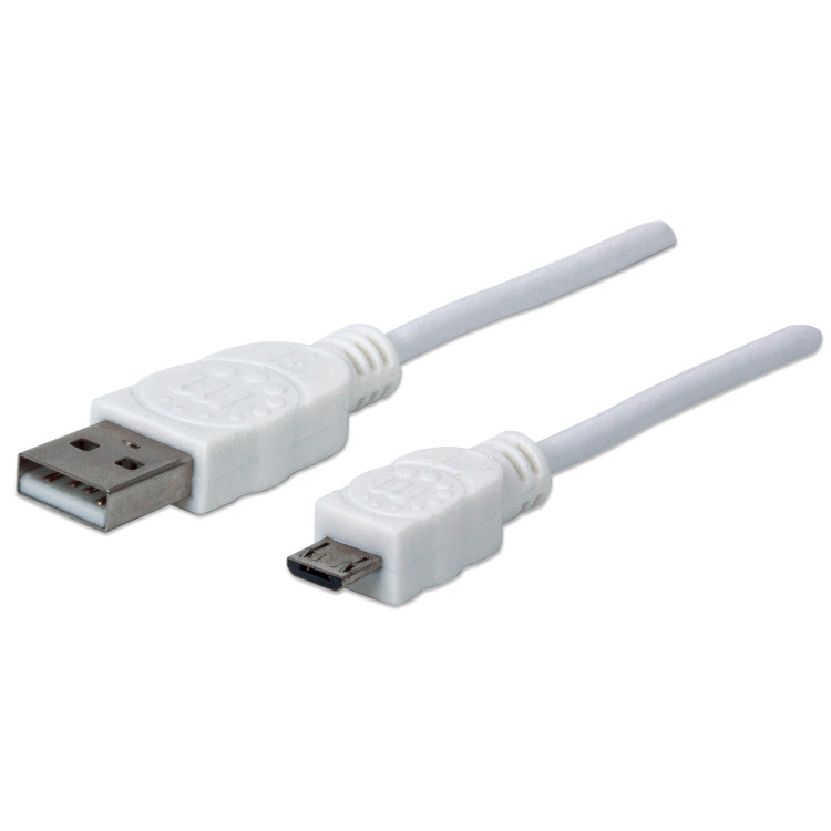 CABO USB-A 1MT (M) TO MICRO-B (M) BRANCO MANHATTAN