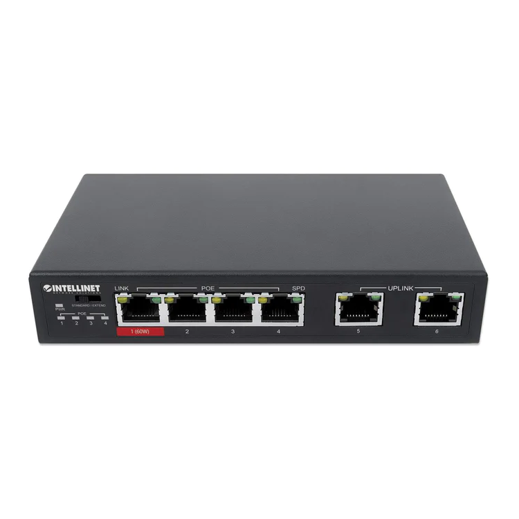 SWITCH 6 INTELLINET ETHERNET 4 PORTAS POE 1 x High-POWER
