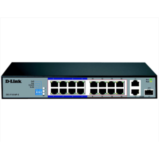 SWITCH 16 DLINK 10/100 POE S/GESTAO + SURVEILLANCE C/ 16 POE 150W + RANGE 250M