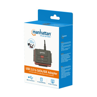 ADAPTADOR USB-A 2.0 (M) TO 3-1 SATA (M) IDE 40/44 PIN MANHATTAN