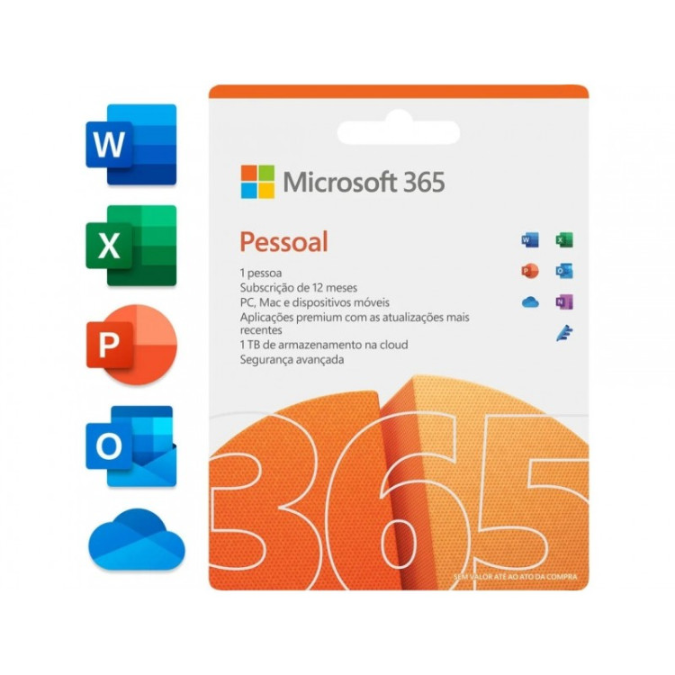 MICROSOFT OFFICE 365 PESSOAL 1PC 1 ANO