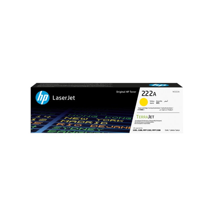 TONER  HP W2222A 222A AMARELO LJ3203/3288/MFP3303/3388 (1,200 PAGS)