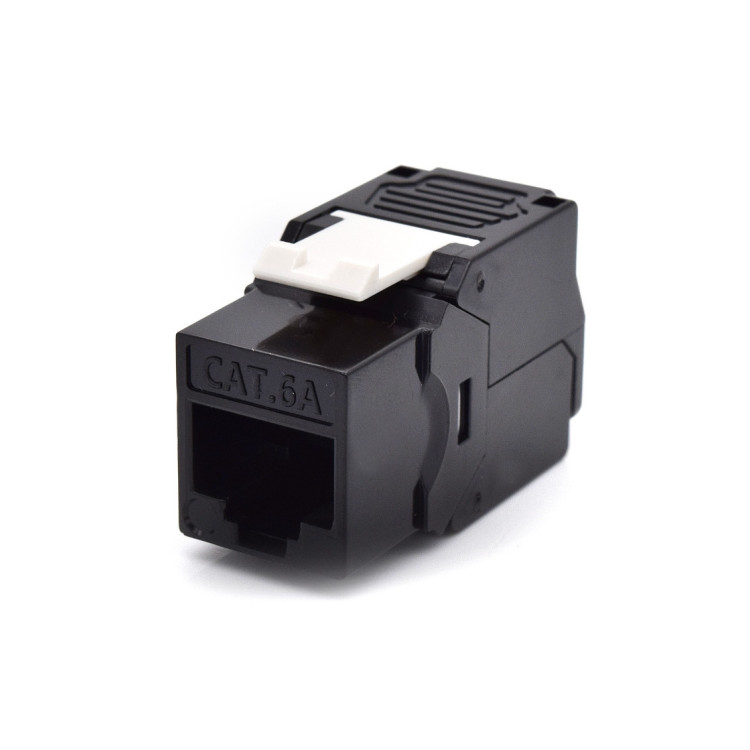 CONECTOR KEYSTONE WP RACK CAT6A UTP 180¼ PRETO