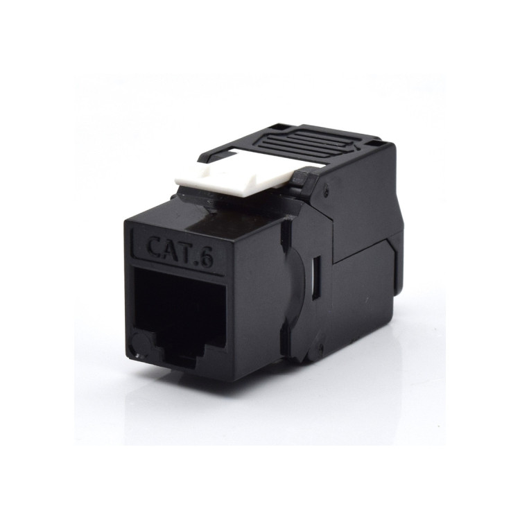 CONECTOR KEYSTONE WP RACK CAT6 UTP 180¼ PRETO