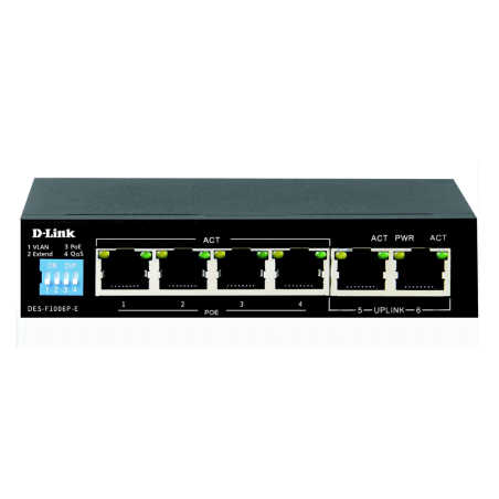 SWITCH 6 DLINK 10/100/1000 S/GESTAO LONG RANGE 250M 4X POE 60W