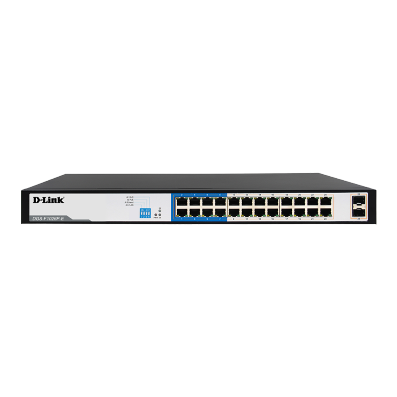 SWITCH 26 DLINK 10/100/1000 C/GESTAO LONG RANGE 250M 24X POE 2X SFP 250W