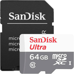 CARTAO MEMORIA MICRO SD 64GB UHS-I U S/ADAP TRANSC