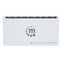 SWITCH 8 MANHATTAN 10/100/1000 GIGABIT PLASTICO BRANCO