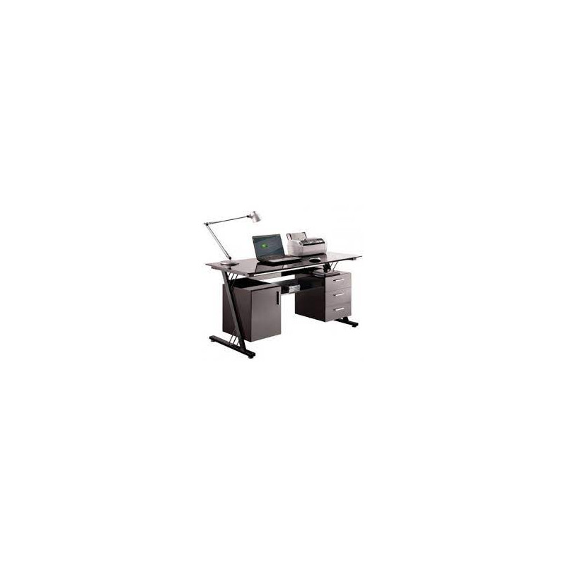 SECRETARIA PC METAL/VIDRO PRETO 120X60X76