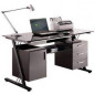 SECRETARIA PC METAL/VIDRO PRETO 120X60X76