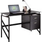 SECRETARIA PC METAL/VIDRO PRETO 120X60X76