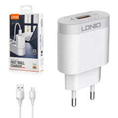 CARREGADOR LDNIO QC3.0 USB LIGHTING WH